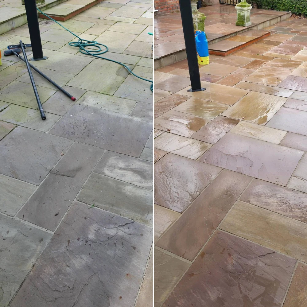House exterior pressure washing
